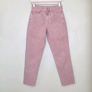 American Eagle Corduroy Mom Jean Women 2 Peach Preppy High Rise Skater Cotton